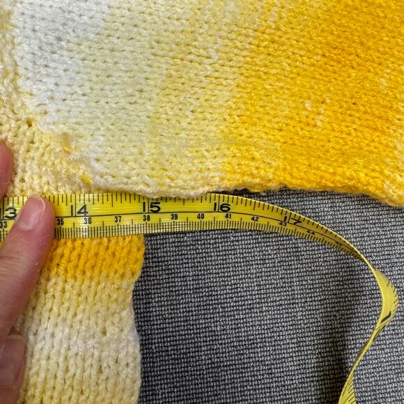 Girls Hand-Knit Cardigan Hoodie Sweater-Gradient Molttled Yellow Size 18-24 MO - Picture 7 of 9